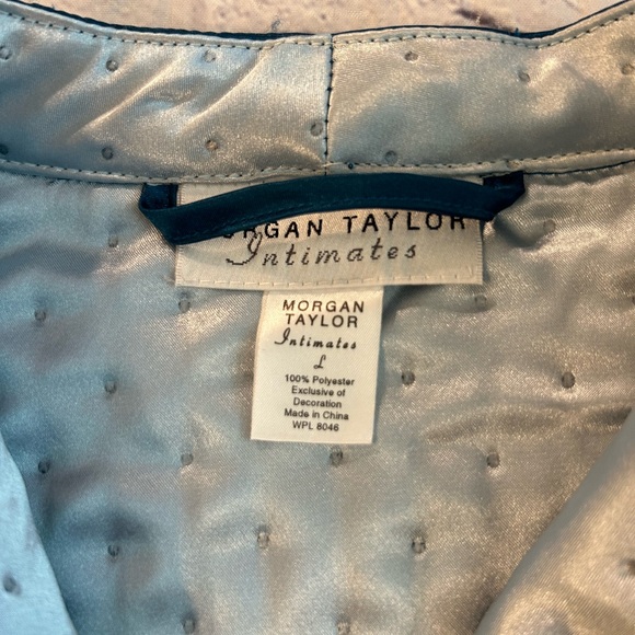 MORGAN TAYLOR INTIMATES ROYAL BLUE PATTERN WITH POCKETS TASSEL ZIP UP ROBE LARGE - Picture 5 of 9